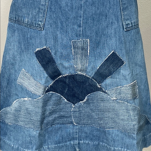 Vintage Wrangler Denim Patchwork Wrap Skirt Tie Size Small - Picture 8 of 16